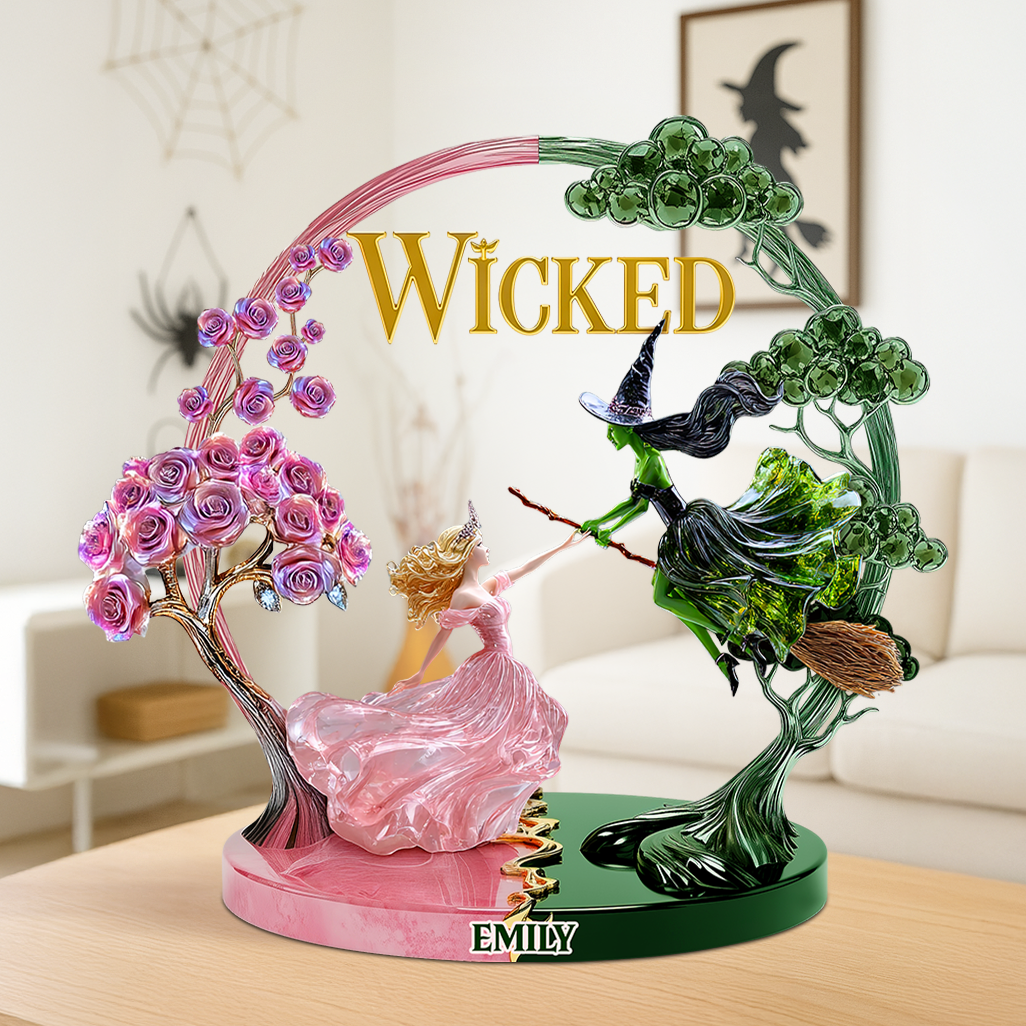 “Embrace the Magic of Friendship” - Musical Acrylic Plaque, Personalized Gift for Fans of Wicked Shaped Plaques PopCulturePrints