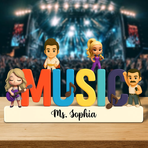 Celebrate Music: Personalized Music Teacher Plaque - Perfect Custom Gift for Music Educators Shaped Plaques PopCulturePrints