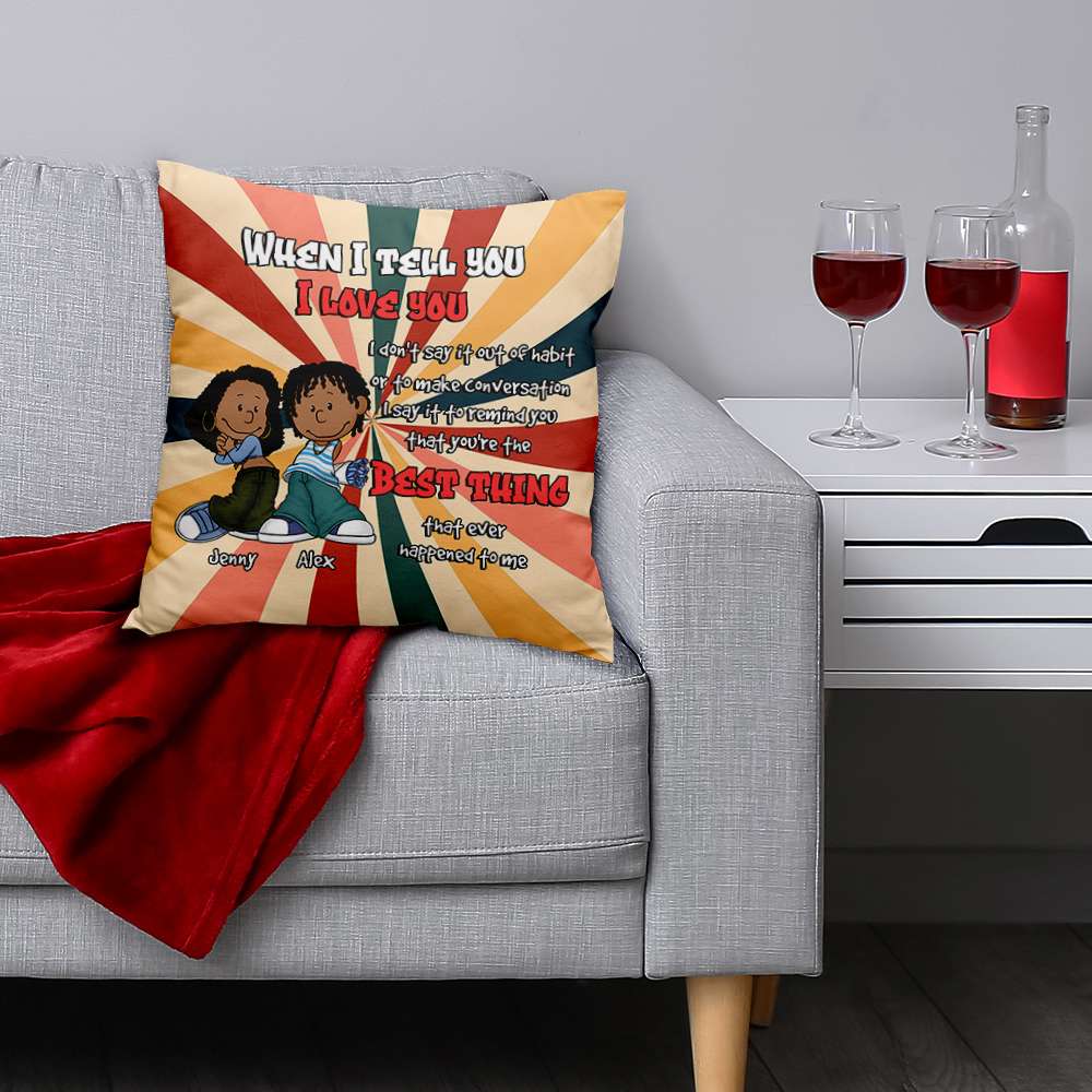 Personalized Y2K Style Couple Square Pillow Pillow PopCulturePrints