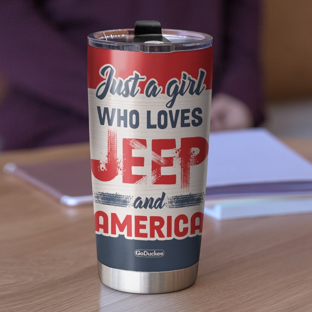 Personalized Jeep Girls Tumbler - Custom Name Travel Mug