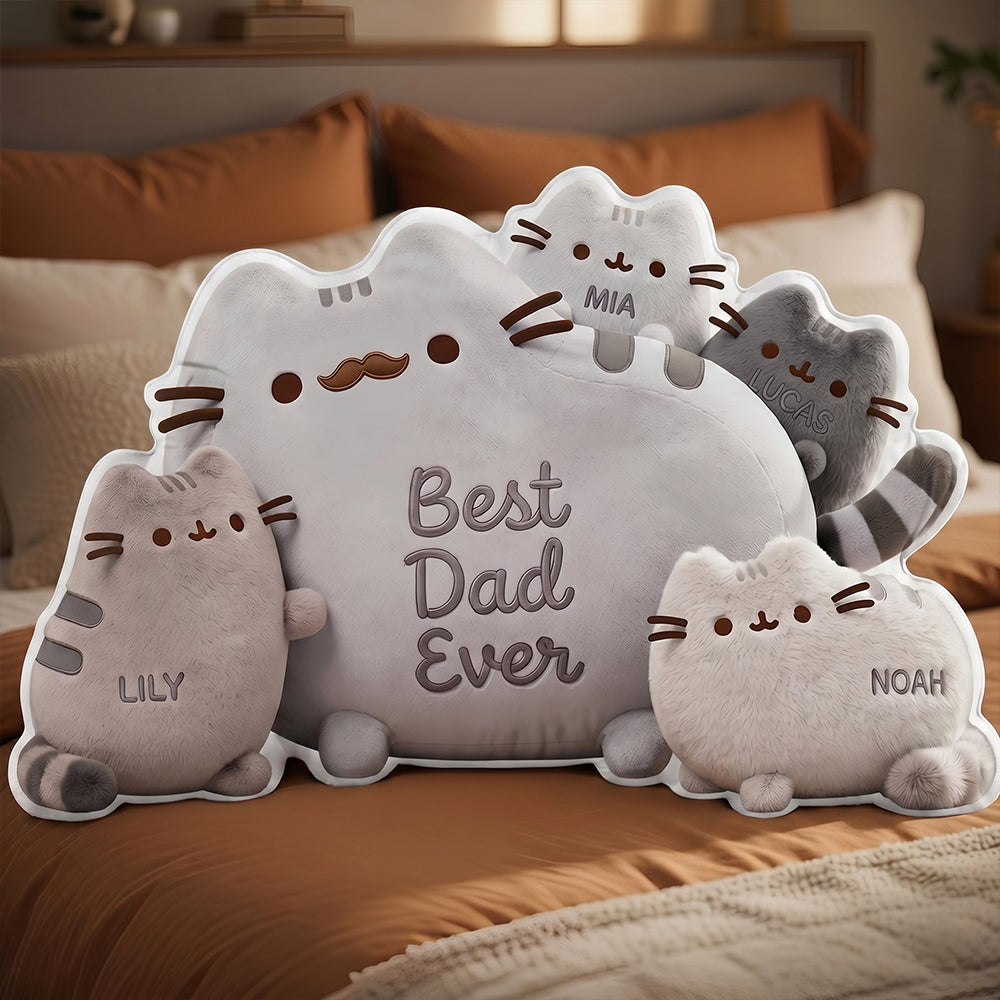 "Best Dad Ever" - Custom Shape Pillow - Personalized Gift for Dad, Grandpa, and More Pillow PopCulturePrints