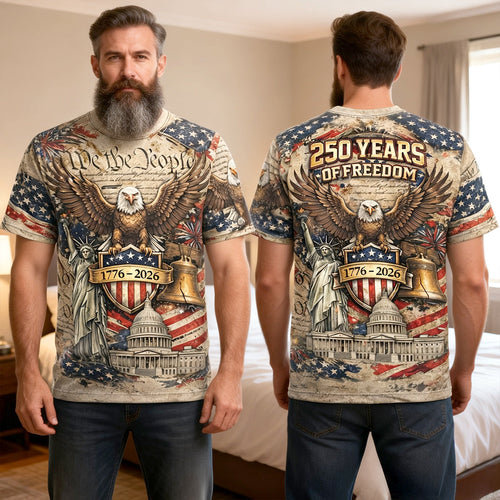 Celebrate Freedom: 250th Anniversary 3D Shirt – Personalized Gifts for Patriots AOP Products PopCulturePrints