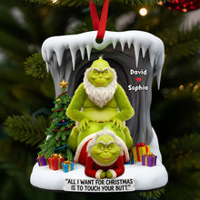 Load image into Gallery viewer, “All I Want for Christmas Is to Touch Your Butt” - Funny Old Couple Christmas Ornament - Personalized Gift for Couples Ornament PopCulturePrints
