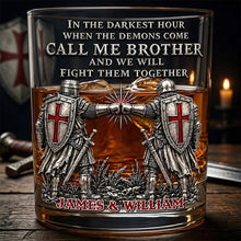 Load image into Gallery viewer, In the Darkest Hour, Call Me Brother - Personalized Round Glass for Brothers
