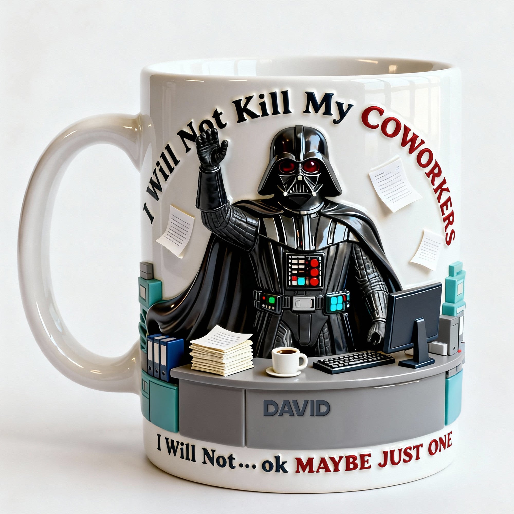 I Will Not Kill My Coworkers - Funny Personalized Coffee Mug for Office Workers Coffee Mug PopCulturePrints