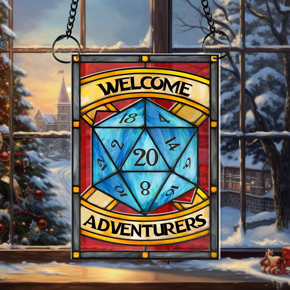Adventurers' Welcome Suncatcher Ornament for Gamers Suncatcher PopCulturePrints