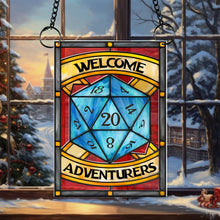 Load image into Gallery viewer, Adventurers&#39; Welcome Suncatcher Ornament for Gamers Suncatcher PopCulturePrints
