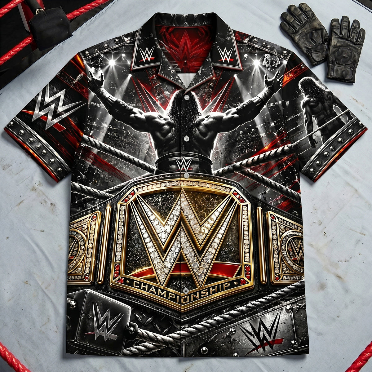 Be the Proud Champion: Customizable Hawaiian Shirt - A Unique Gift for Wrestling Fans