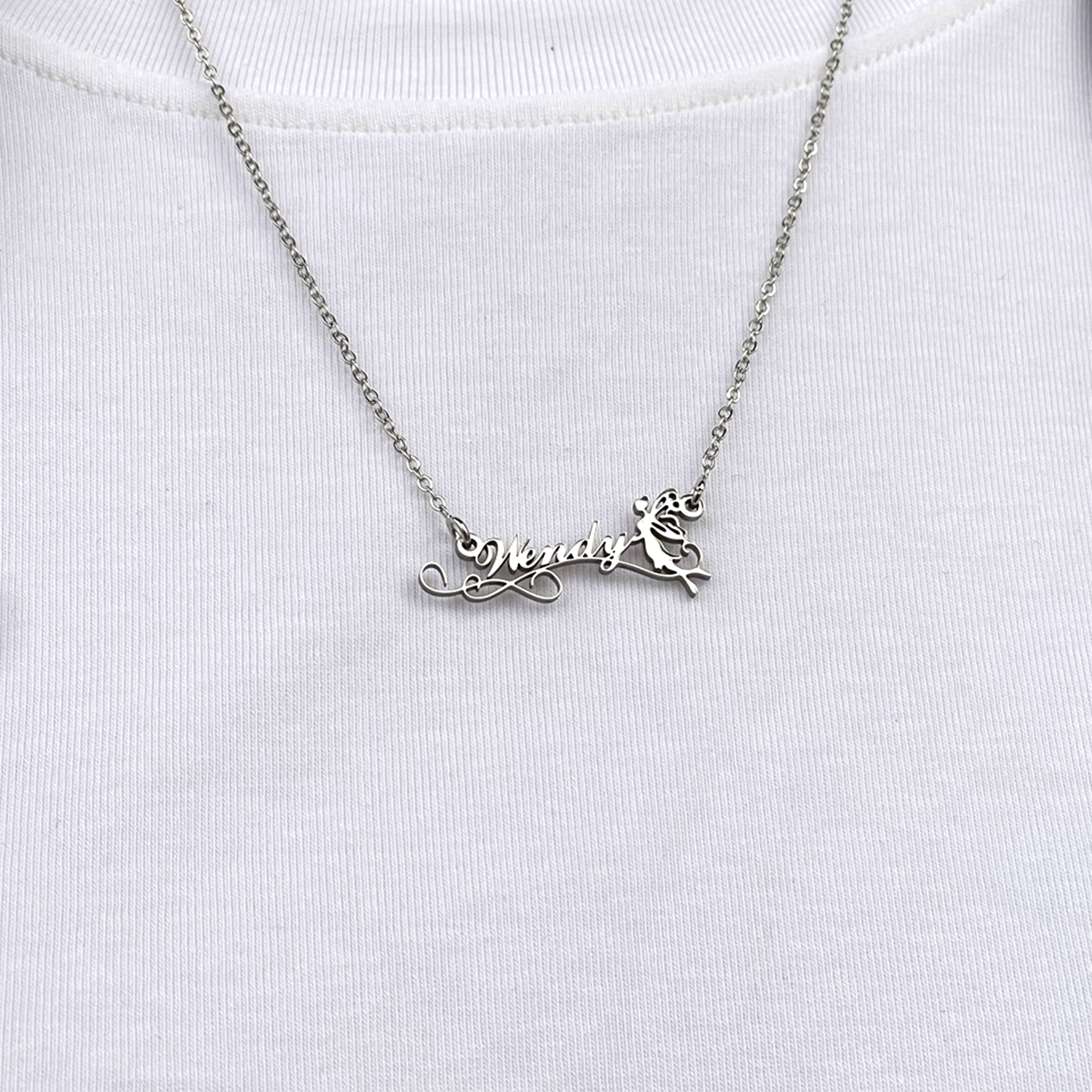 "Enchanting Name Necklace with Magic Fairy Charm - Personalized Gift for Moms, Grandmas, and Loved Ones" Necklace PopCulturePrints