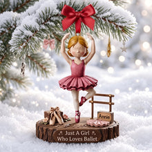Load image into Gallery viewer, “Just A Girl Who Loves Ballet” - Personalized Ballet Girl Acrylic Ornament - Unique Gift for Ballet Lovers &amp; Dancers

