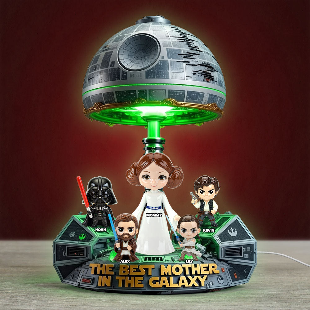 "The Best Mother in the Galaxy" - Spaceship Sci-fi Theme Personalized Acrylic Light Box - Gift for Mom, Grandma, and All Star Wars Fans Light Box PopCulturePrints