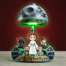 Load image into Gallery viewer, "The Best Mother in the Galaxy" - Spaceship Sci-fi Theme Personalized Acrylic Light Box - Gift for Mom, Grandma, and All Star Wars Fans Light Box PopCulturePrints
