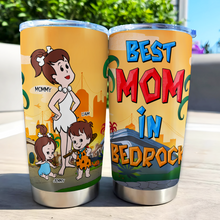 Load image into Gallery viewer, &quot;Best Mom In Bedrock&quot; - Personalized Tumbler for Moms and Grandmas Tumbler Cup PopCulturePrints
