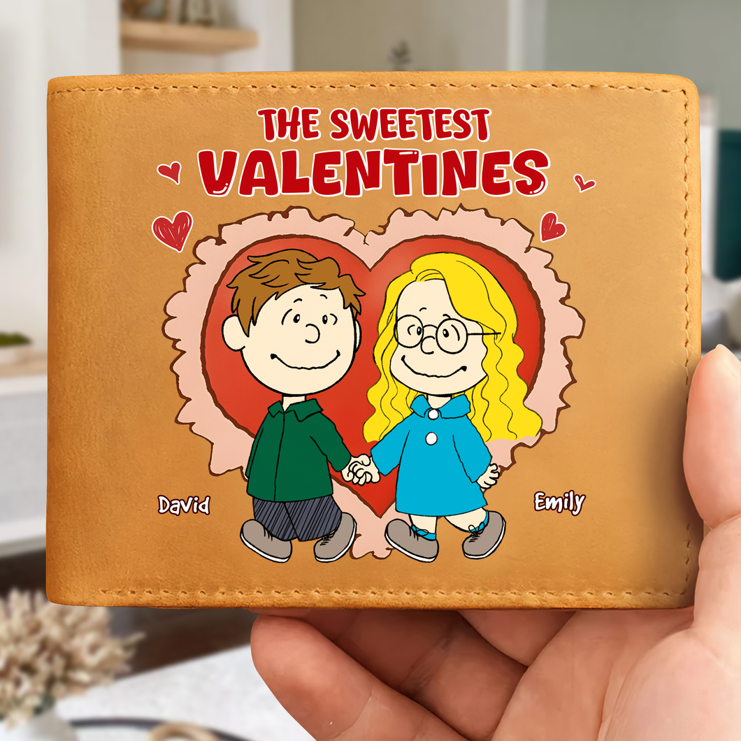 Personalized PU Leather Wallet for Couples - Sweetest Valentines Leather Wallet PopCulturePrints