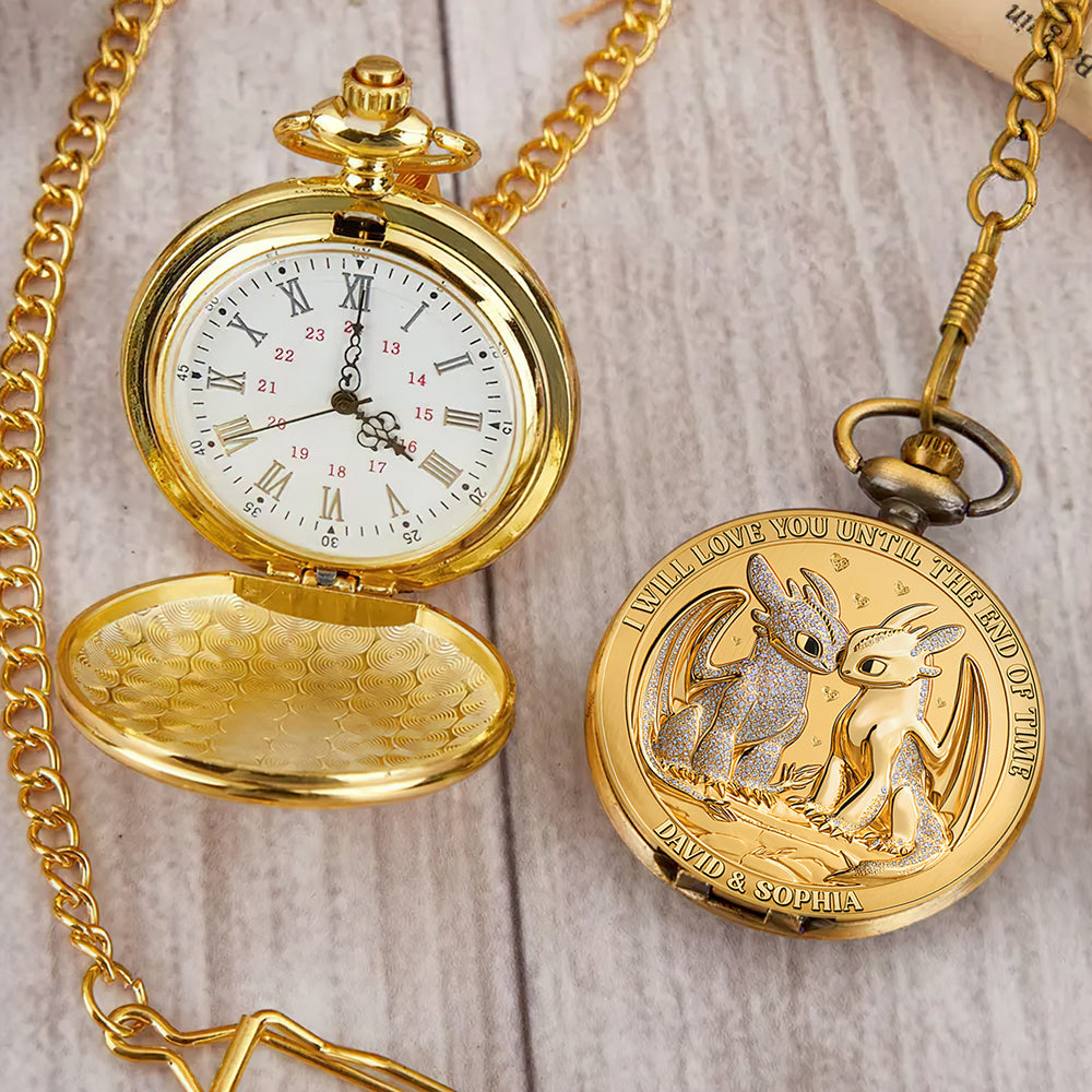 I Will Love You Until The End Of Time - Legendary Love Pocket Watch Personalized Gift for Couples Pocket Watch PopCulturePrints