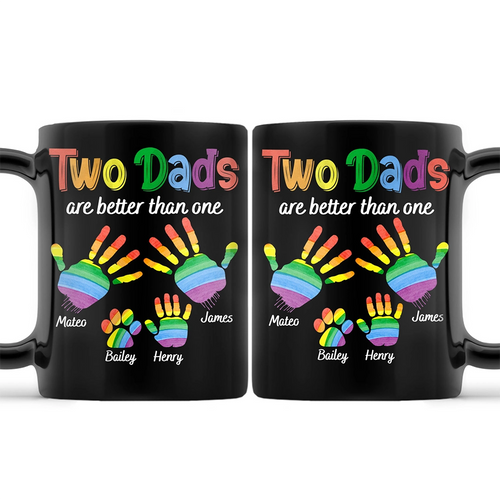 Two Dads are Better Than One - Personalized Black Mug Mug PopCulturePrints