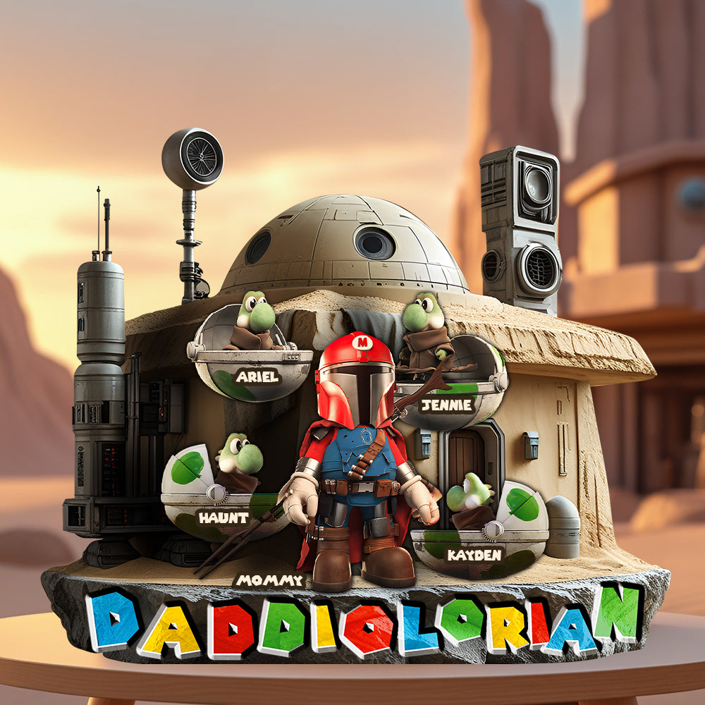 DaddioLorian: A Personalized Galactic Tribute - Custom Plaque for Dads Shaped Plaques PopCulturePrints