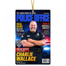 Load image into Gallery viewer, “Real Hero On and Off the Clock” - Police Officer Christmas Ornament - Personalized Gift for Law Enforcement Enthusiasts Ornament PopCulturePrints
