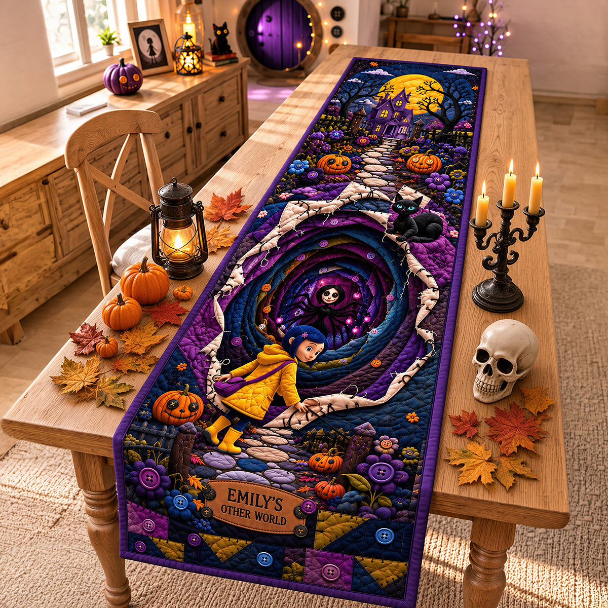 Enchanting Halloween Adventure - Personalized Spooky Table Runner