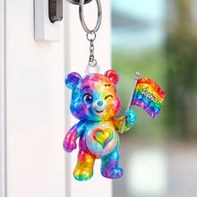 Load image into Gallery viewer, Spread Love with Our Cute Bear LGBT Keychain - Personalized Gift for Everyone! Keychains PopCulturePrints
