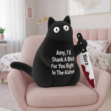 Load image into Gallery viewer, Personalized Funny Black Cat Pillow - Perfect Gift for Besties Pillow PopCulturePrints
