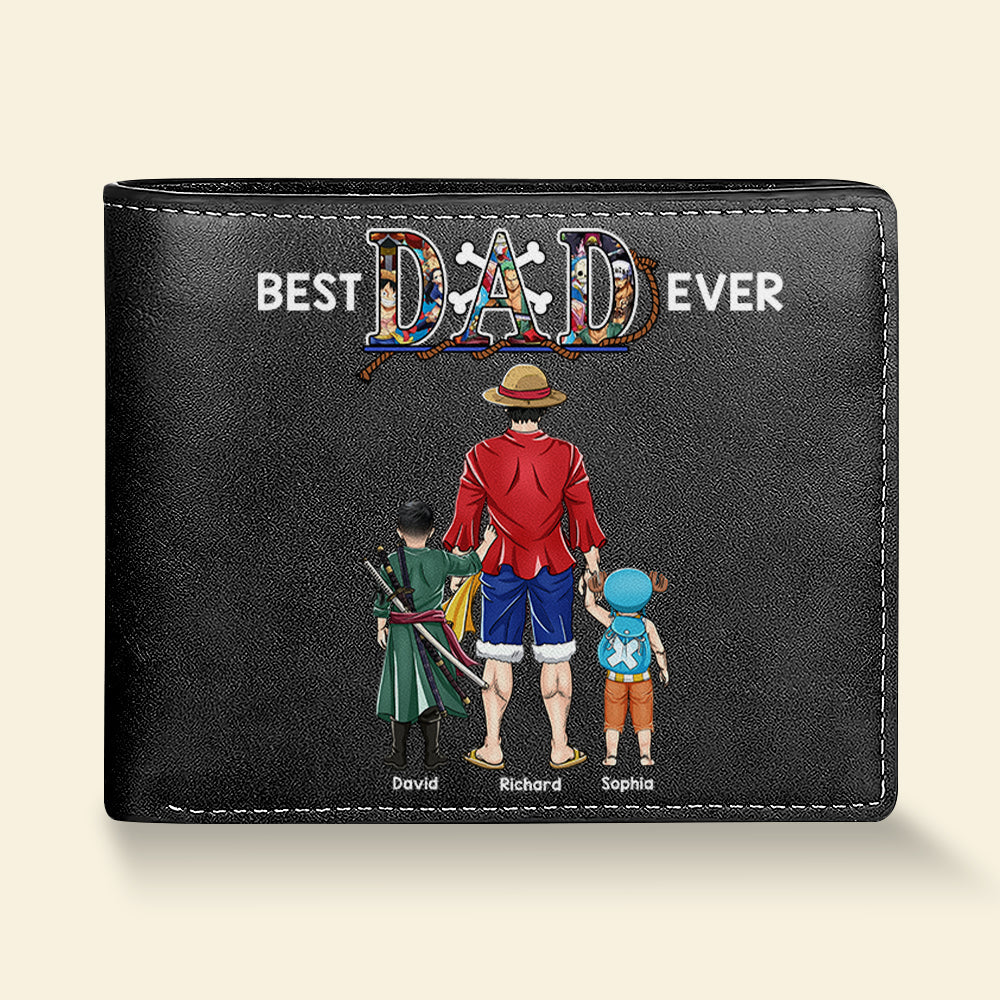 Custom PU Leather Wallet - Best Dad Ever Anime Design Leather Wallet PopCulturePrints