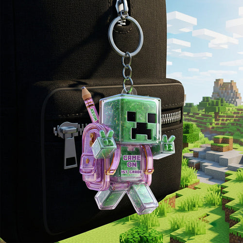 Game On! Personalized Pixel Gamer Keychain - Perfect Back to School Gift for Kids Keychains PopCulturePrints