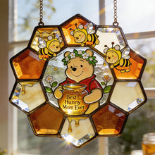 Load image into Gallery viewer, Best Hunny Mom Suncatcher - Personalized Gift for Mom, Grandma, and Loved Ones Ornament PopCulturePrints
