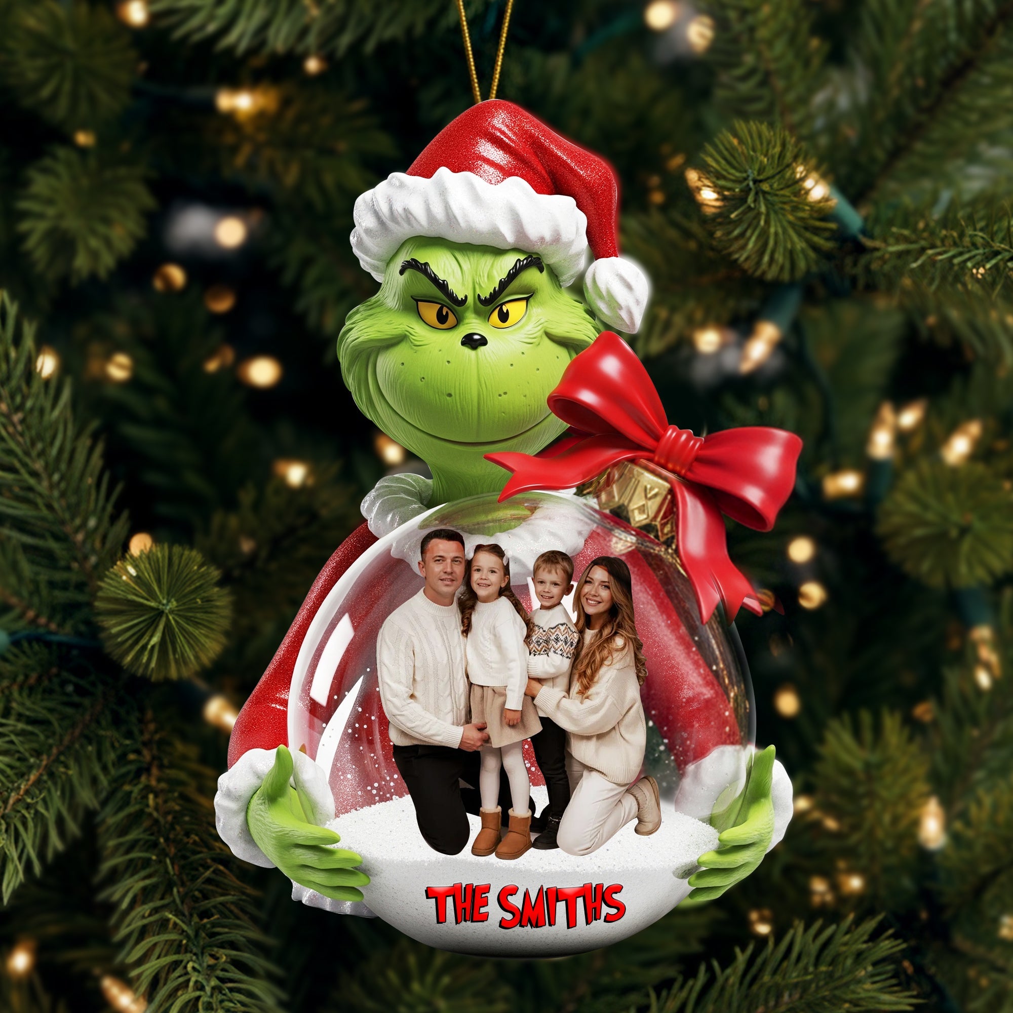 Celebrate Christmas with Family - Custom Photo Acrylic Ornament Ornament PopCulturePrints