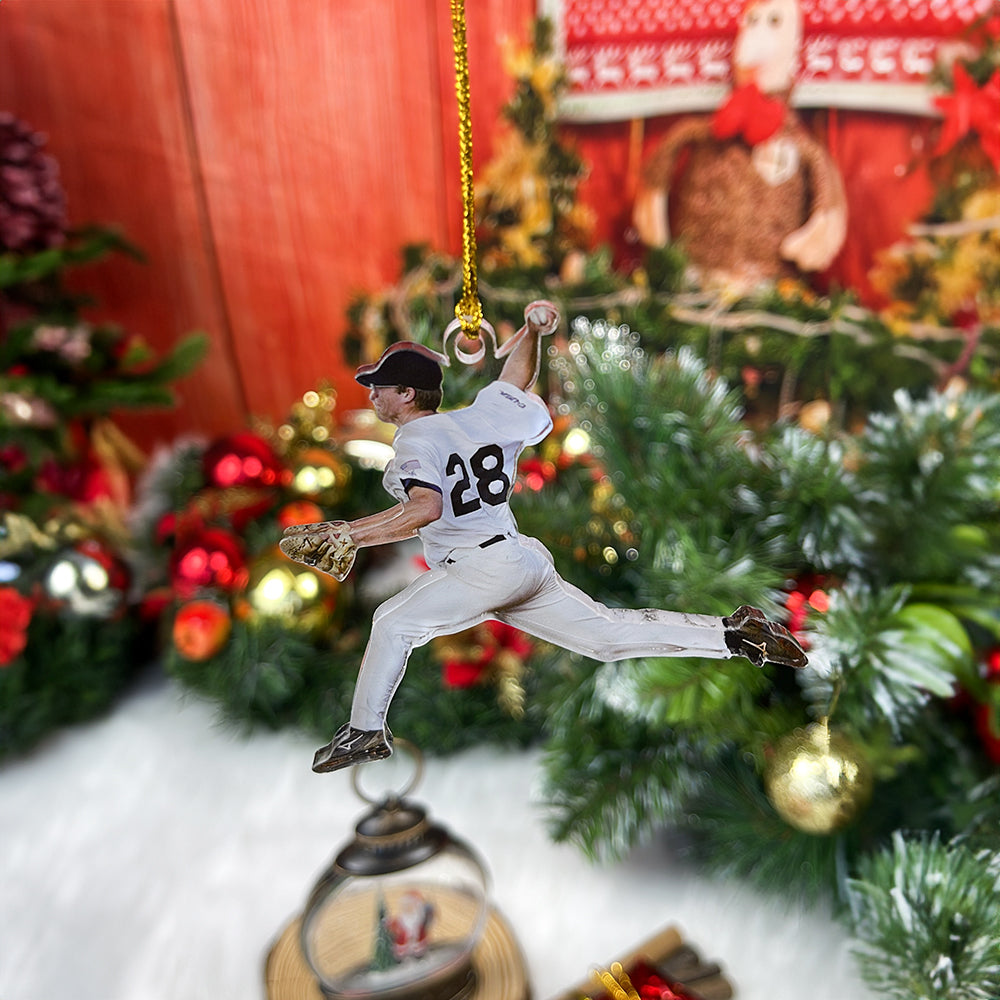 Personalized Baseball Player Ornament - Custom Photo Gift Ornament PopCulturePrints