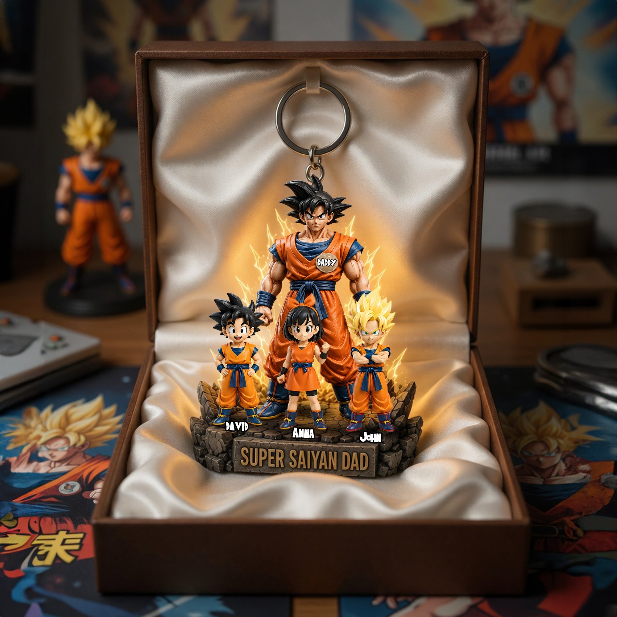 “Show Your Superpower: Perfect for Dads!” - Personalized Power Dad Acrylic Keychain - Gift for Dad, Grandpa Keychains PopCulturePrints