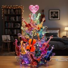 Load image into Gallery viewer, Sparkle Violin Pile Light Box - The Perfect Personalized Gift for Violinists &amp; Music Lovers Light Box PopCulturePrints

