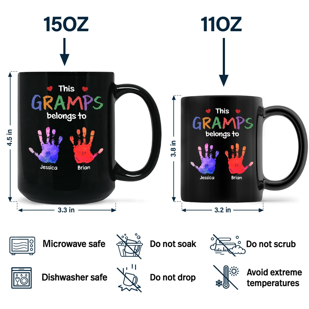This Grandpa Belongs To - Personalized Black Mug for the Best Grandpa Mug PopCulturePrints