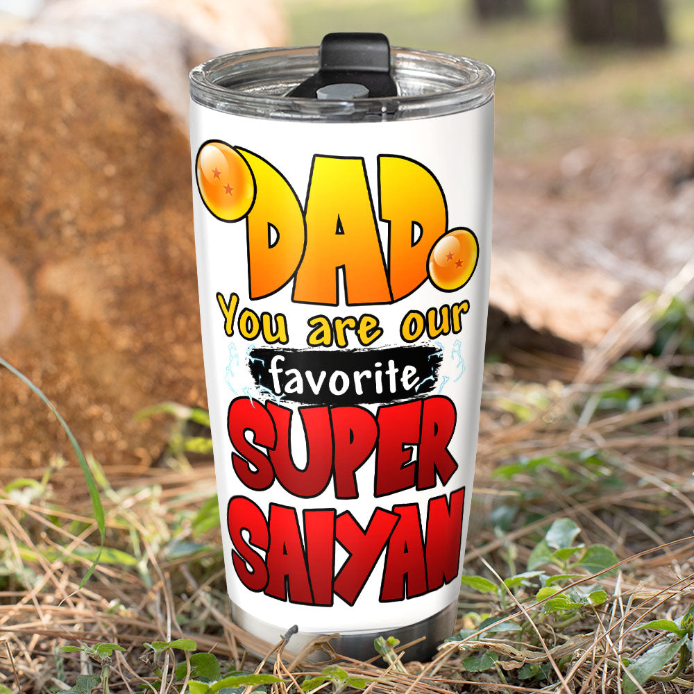 Personalized Super Dad Tumbler Cup - Gift for Dragon Ball Fans