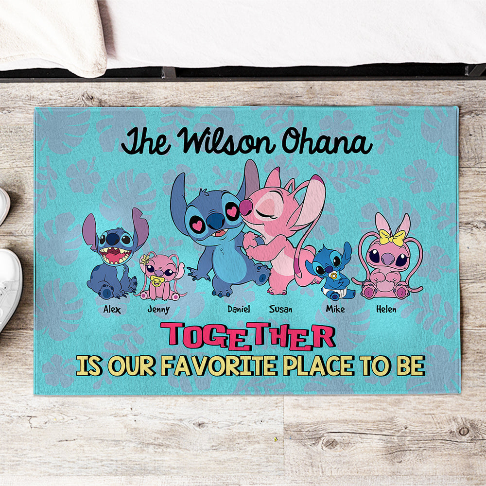 Custom Family Alien Doormat - Together is Our Favorite Place Doormat PopCulturePrints
