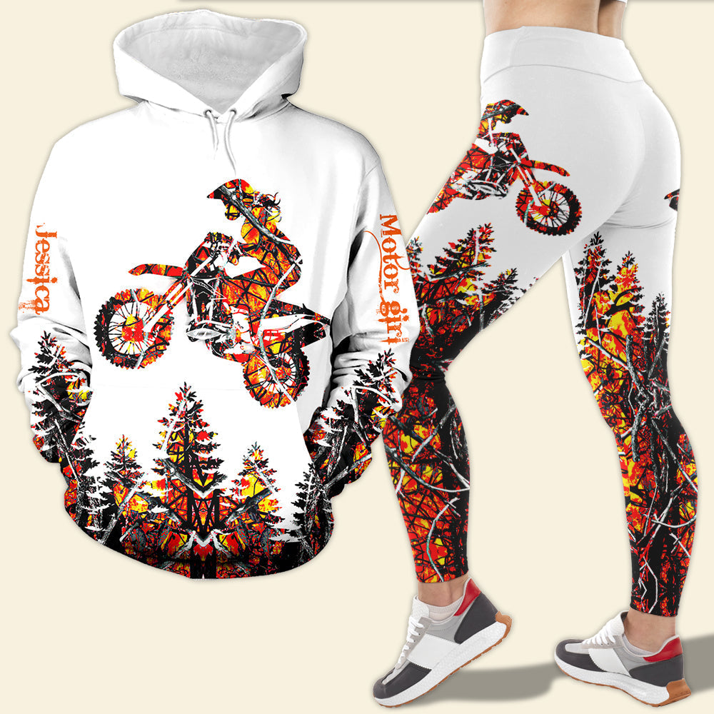 Personalized Motocross Lover's Hoodie & Leggings Set