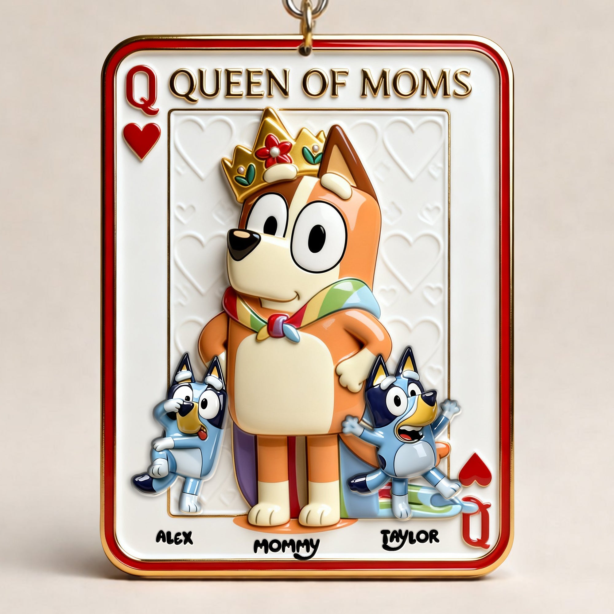 Queen of Moms Keychain - Personalized Gift for Moms and Grandmas Keychains PopCulturePrints
