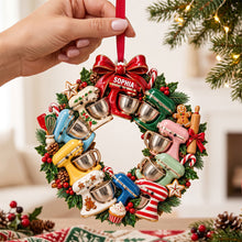 Load image into Gallery viewer, “Bake the World a Better Place” - Personalized Baking Mixer Circle Train Acrylic Ornament - Perfect Gift for Baking Lovers
