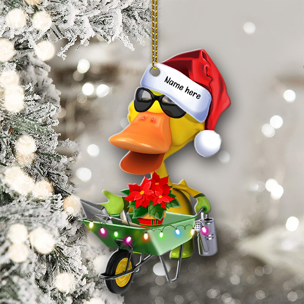 Personalized Gardening Duck Christmas Ornament - Unique Xmas Gift for Gardeners