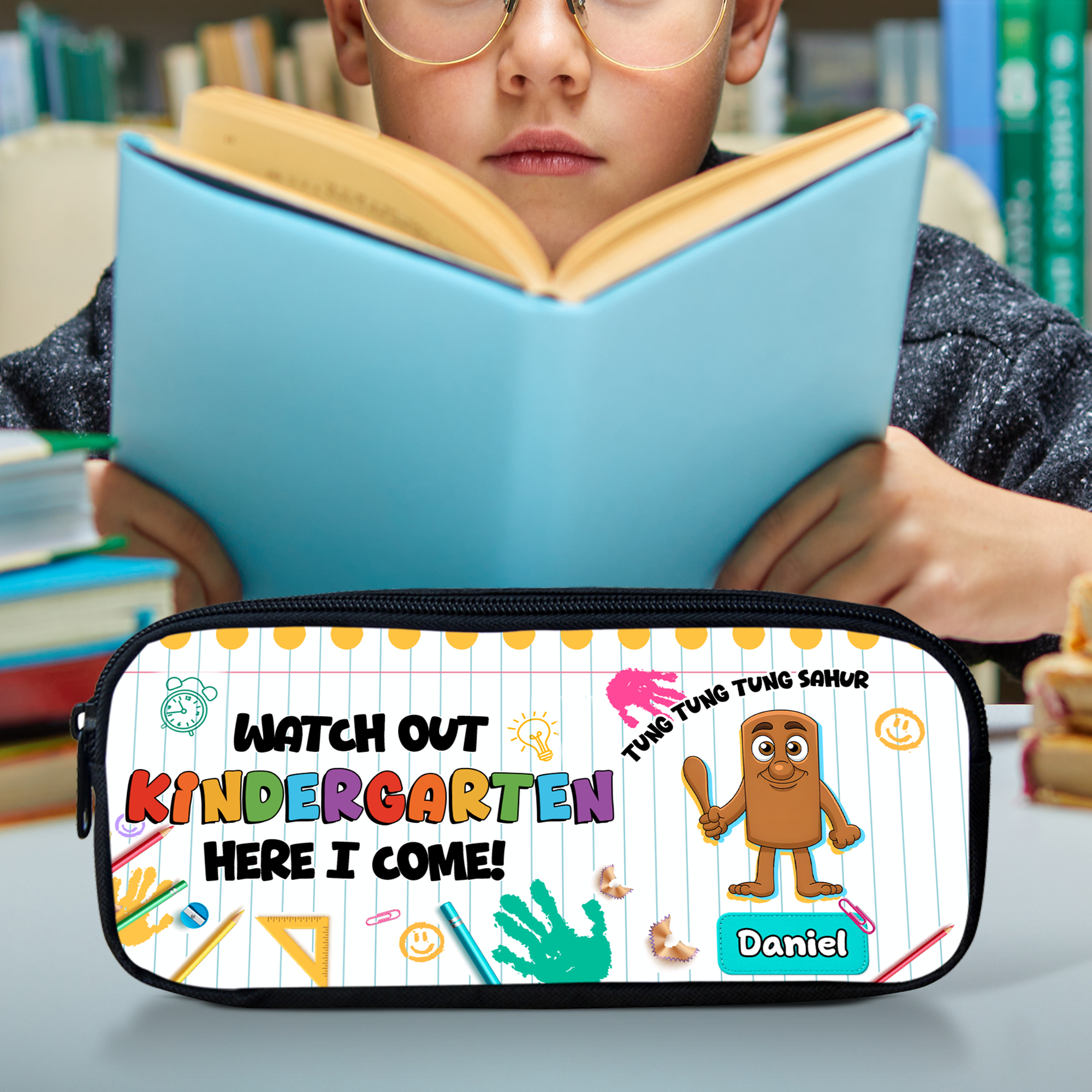 Watch Out 5th Grade! Personalized Funny Character Pencil Case for Kids Pencil Case PopCulturePrints