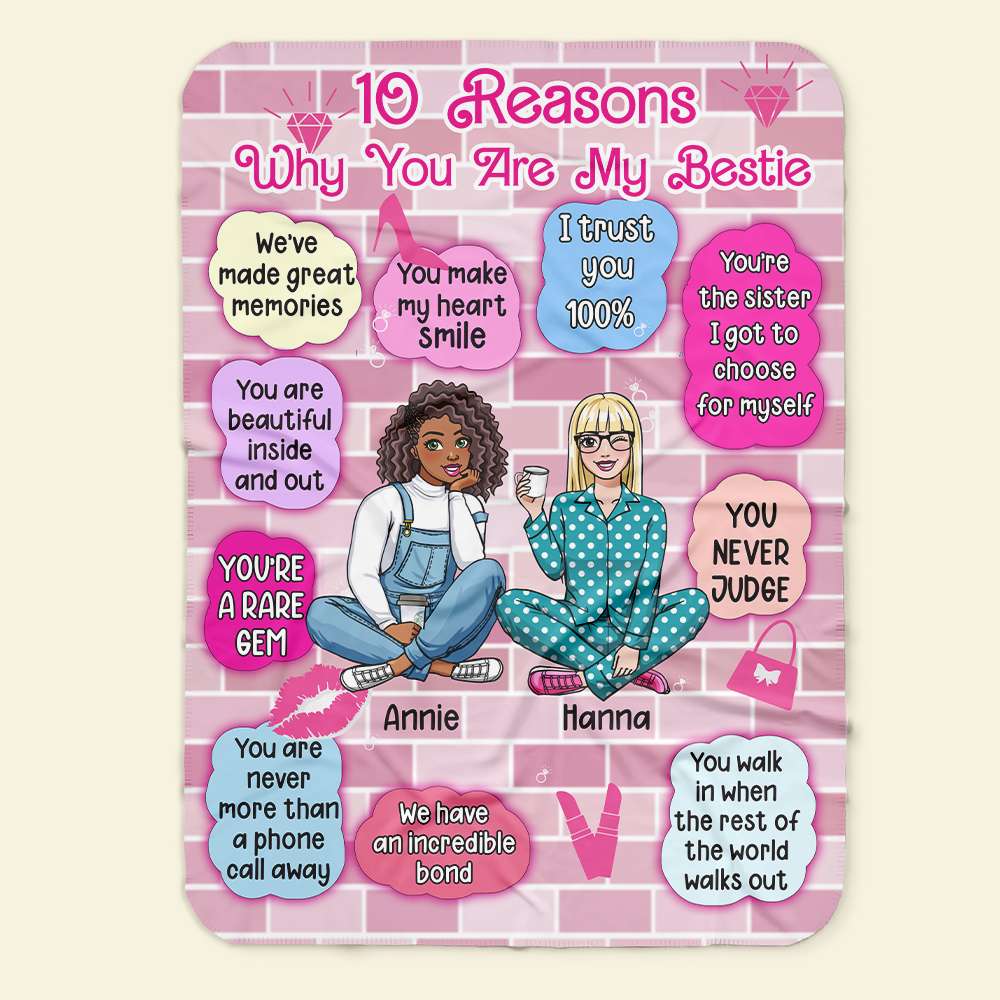 Personalized Best Friends Blanket - 10 Reasons You're My Bestie