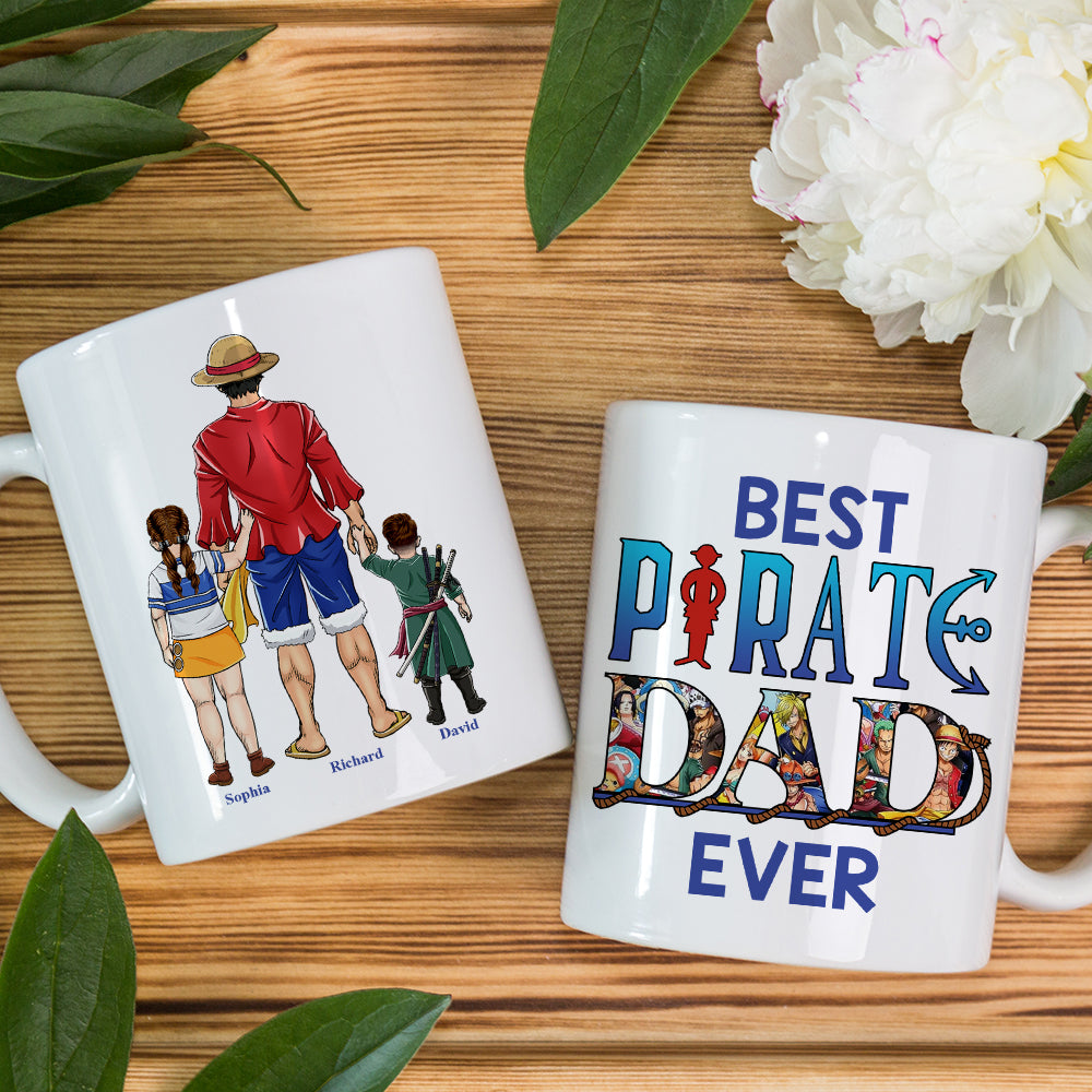 Custom Pirate Dad Coffee Mug – Personalized Gift for Father's Day Coffee Mug PopCulturePrints