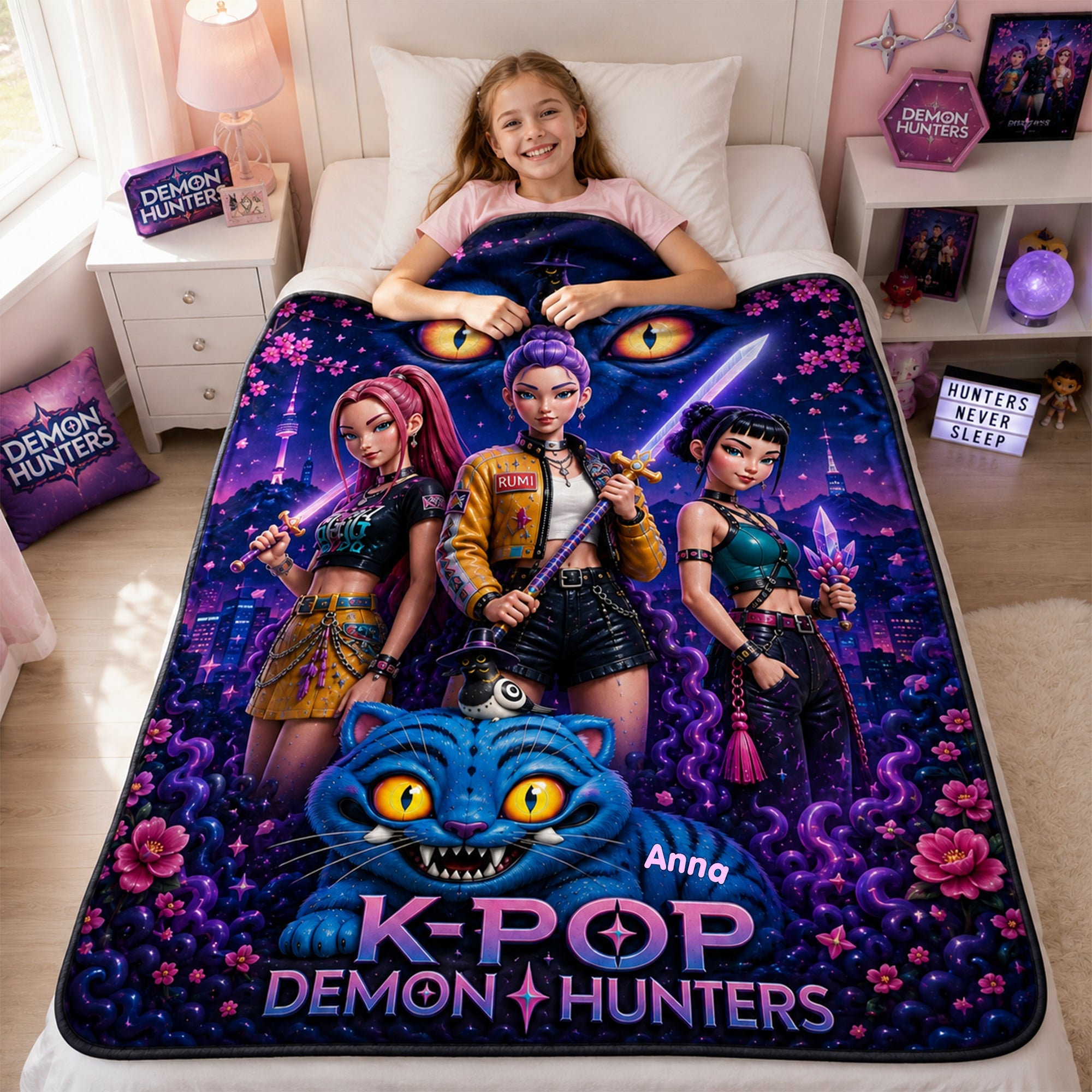 "Unlock Their Imagination with Custom Artistry - Crystal-style Stage Blanket, Perfect Personalized Gift for K-Pop Lovers and Fans" Blanket PopCulturePrints
