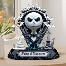 Load image into Gallery viewer, &quot;Embrace the Dark Side, Dad!&quot; - Father Of Nightmares Acrylic Plaque - Personalized Gift for Dad, Grandpa, or any Horror Fan Shaped Plaques PopCulturePrints

