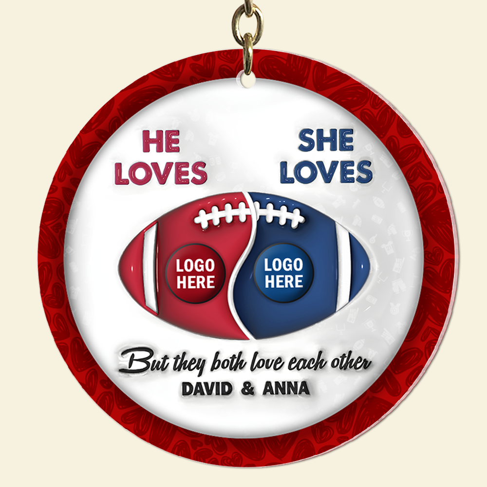 Custom Football Keychain for Couples | Unique Personalized Valentine's Day Gifts Keychains PopCulturePrints