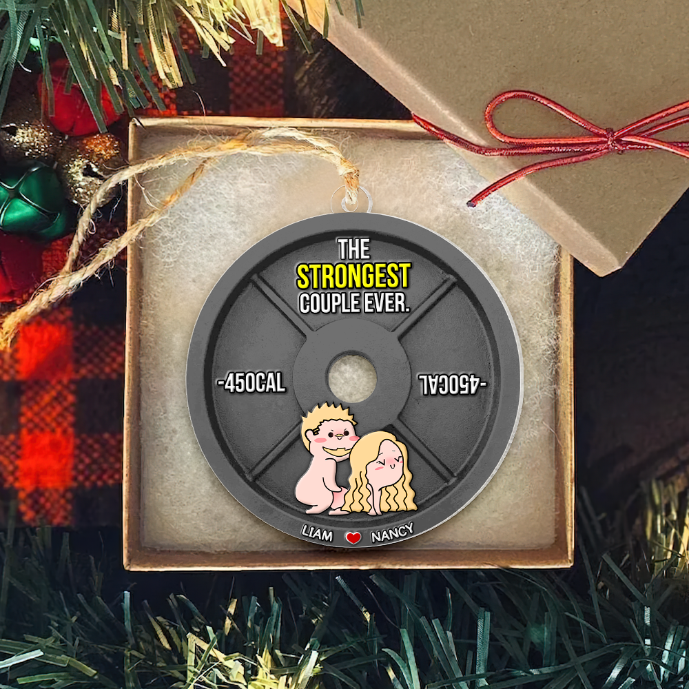 Personalized Naughty Couple Ornament - Strongest Couple Ever | Valentine's Day Gifts Ornament PopCulturePrints