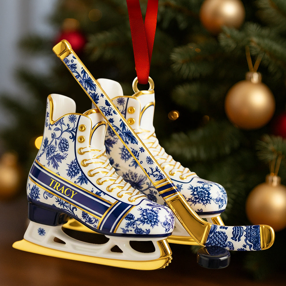 Personalized Classic Ice Hockey Ornament - Perfect Gift for Hockey Fans and Christmas Lovers Ornament PopCulturePrints