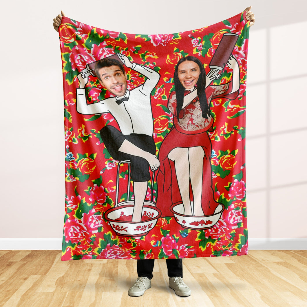 Custom Funny Couple Photo Blanket - Unique Gift for Valentine's Day Blanket PopCulturePrints