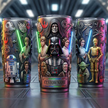 Load image into Gallery viewer, May The Force Be with You - Futuristic Space Warrior Tumbler | Customizable Gift for Star Wars Fans Tumbler Cup PopCulturePrints
