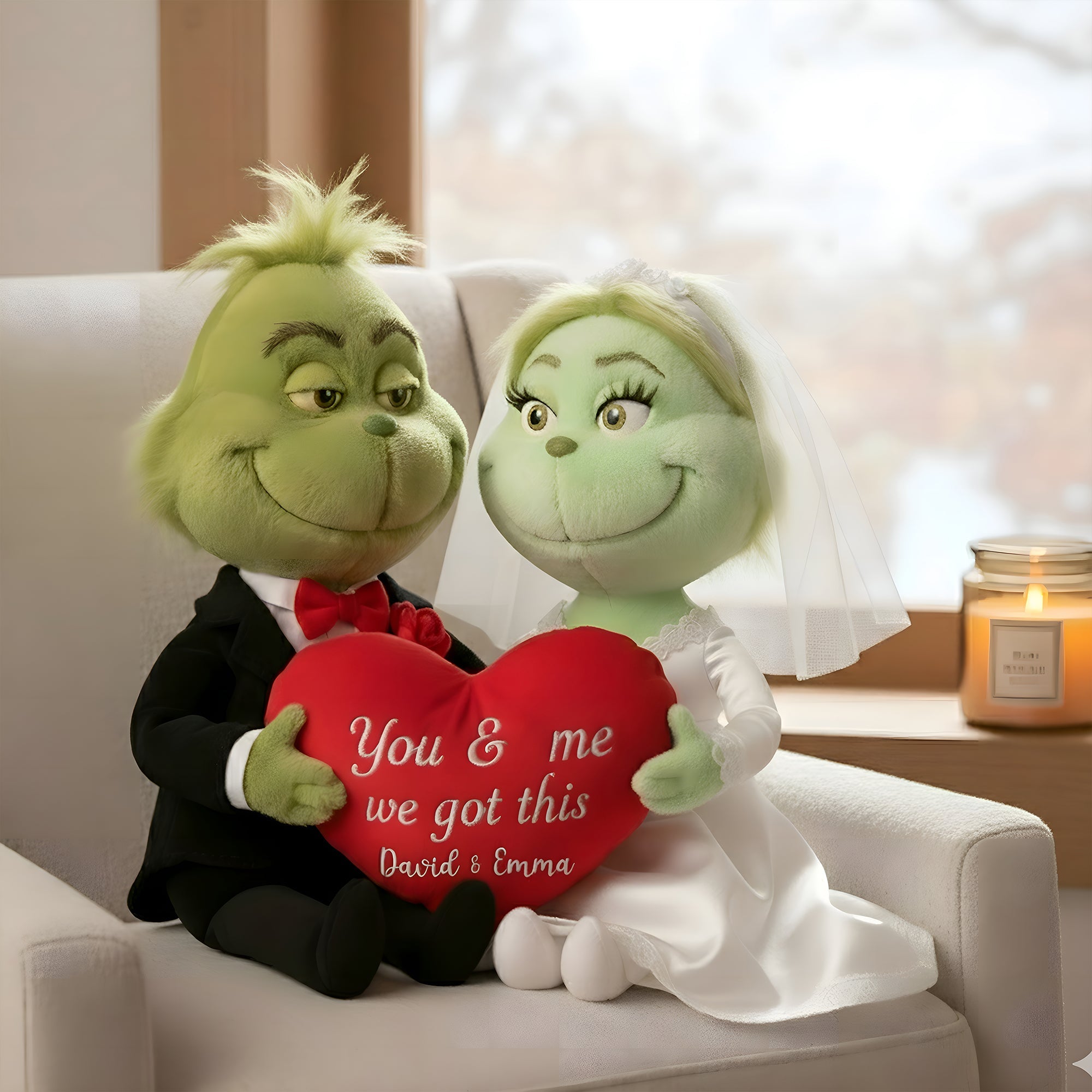 You & Me, We Got This - Green Monster Couple Custom Shaped Pillow - Personalized Gift for Couples Pillow PopCulturePrints